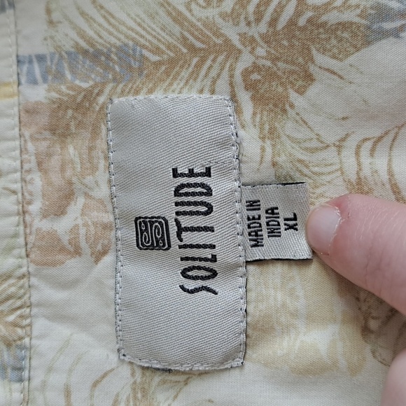 Solitude XL MEN'S BUTTON DOWN TIKI PRINT SHIRT - Picture 4 of 5